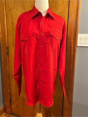 Wrangler Vibrant Red Western Snap-Front Shirt